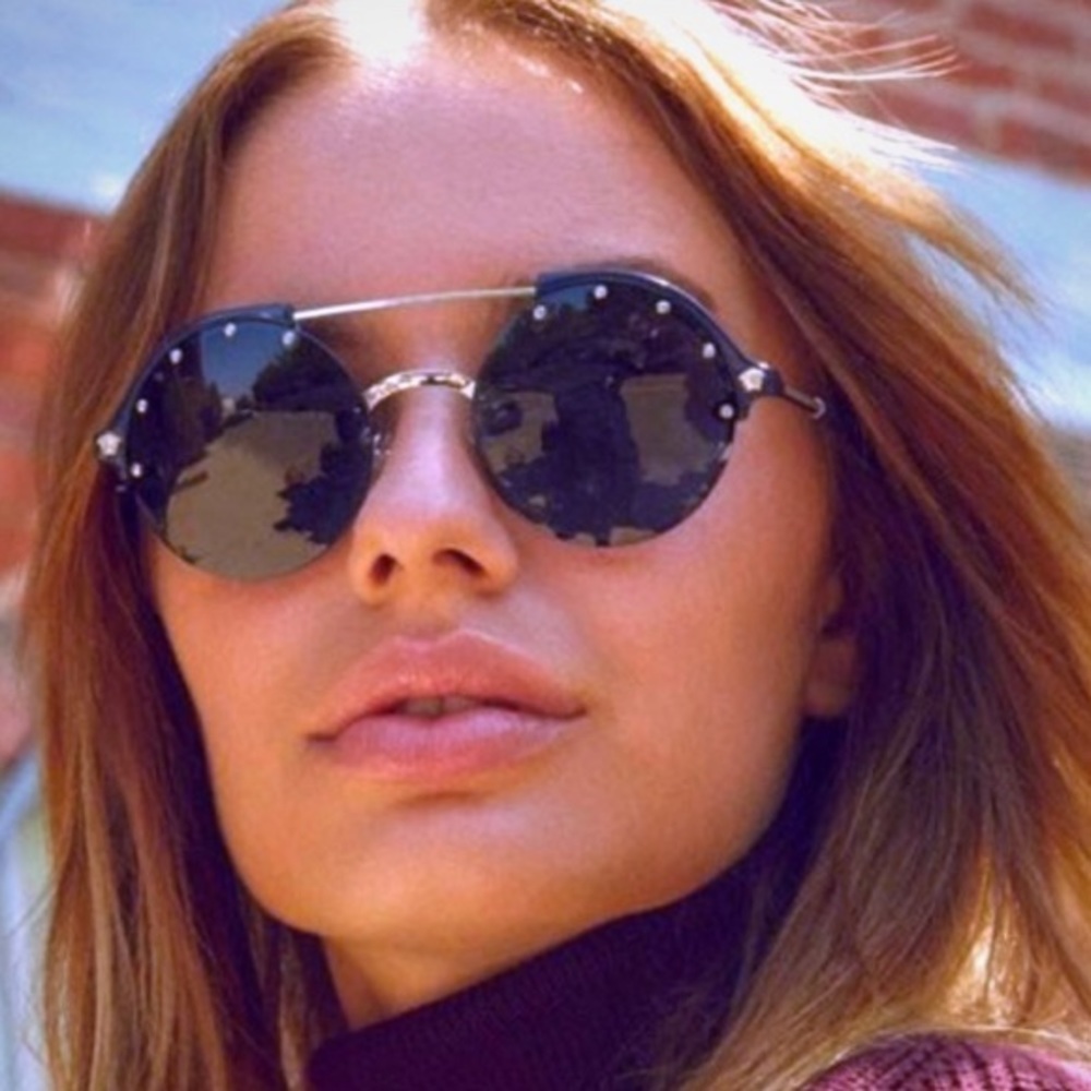NWT Navy blue round Versace aviator sunglasses